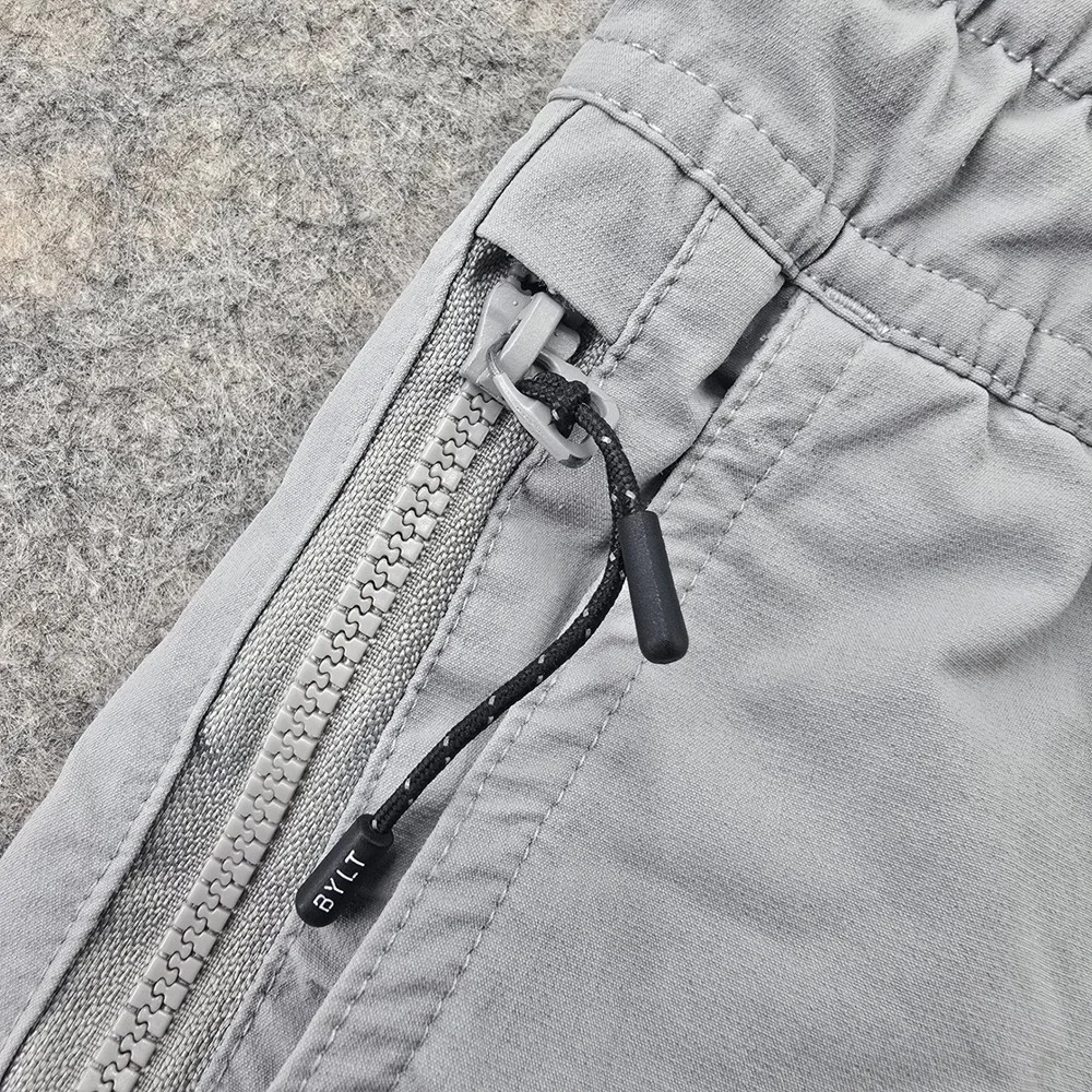 BYLT Premium Basics Active Shorts Mens XXL Grey Lined TrainingvZipper Pockets